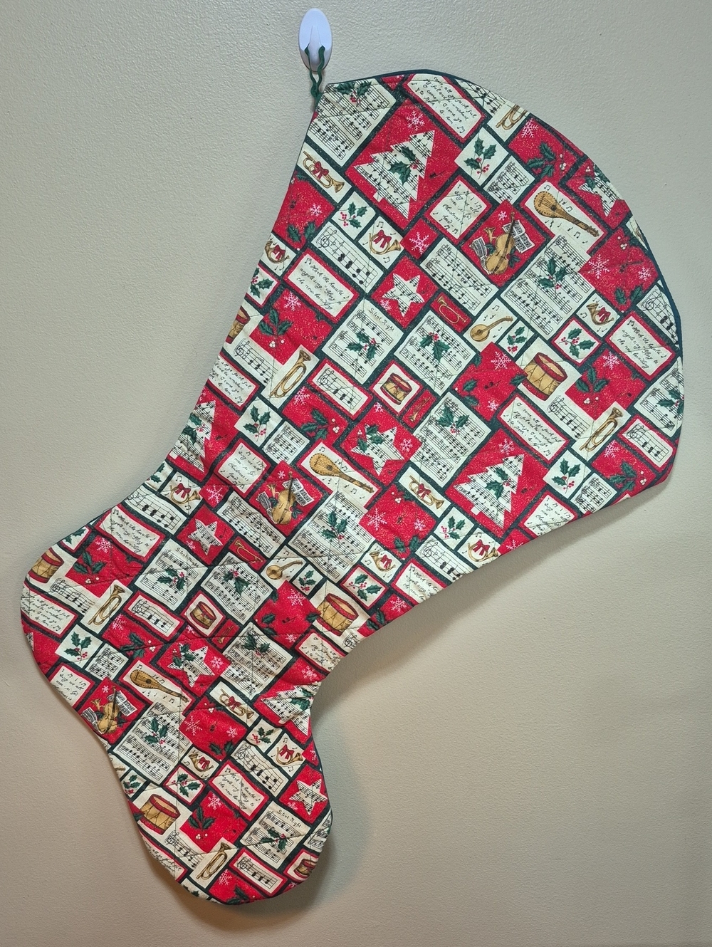 HANDMADE Quilted Cotton Festive Pattern Oversized Christmas Stocking